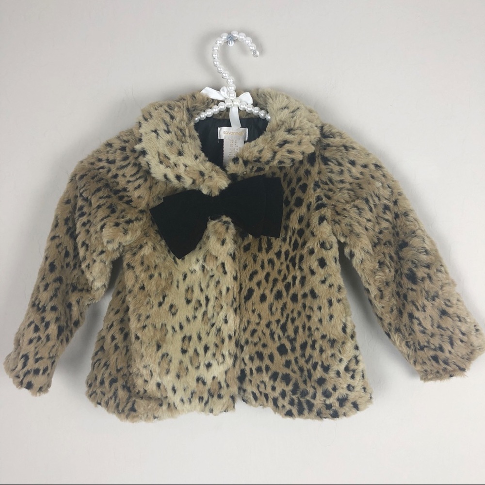 Savannah 4T faux fur leapord print coat